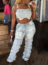 Multi-Pocket Straight Leg Jeans